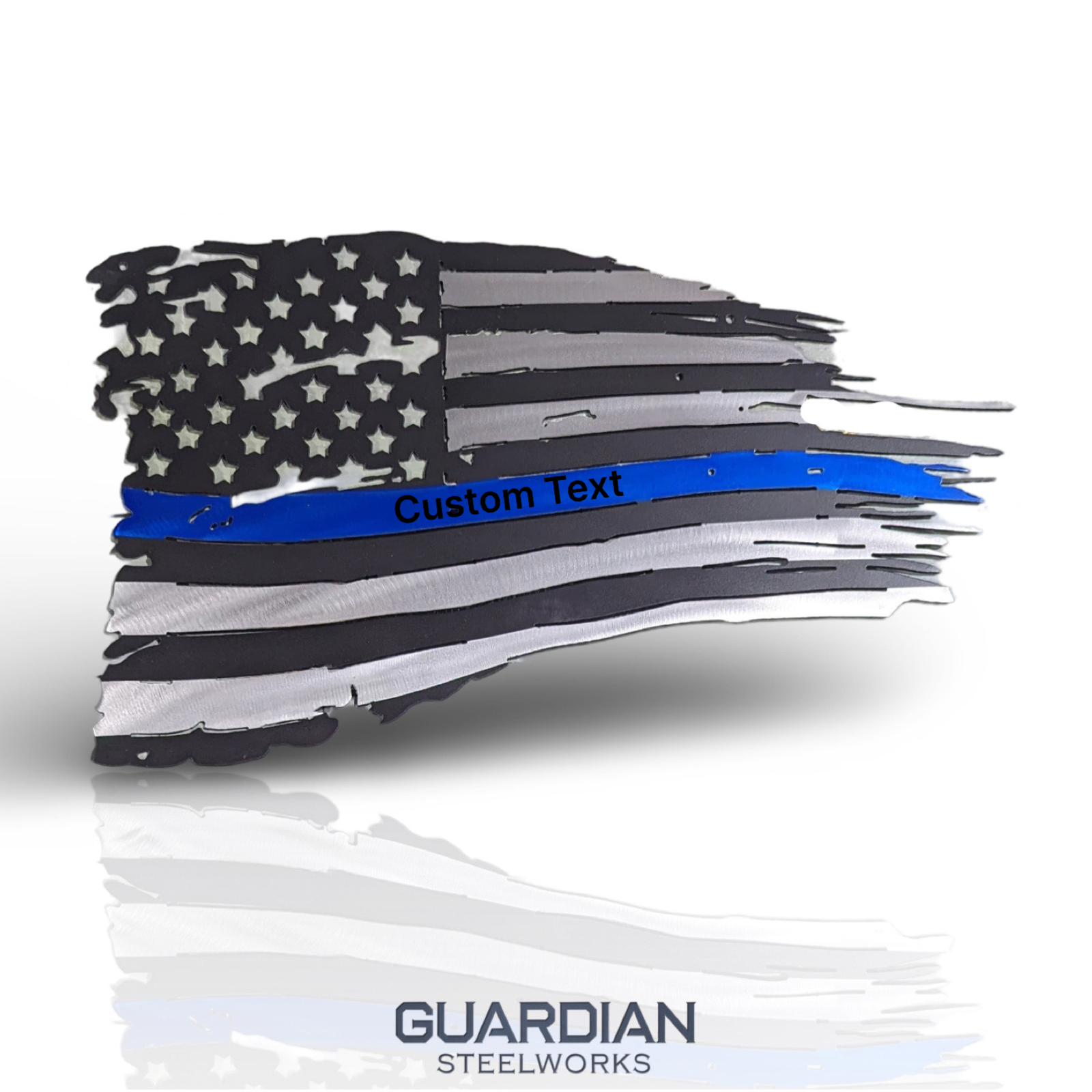 Custom Text Thin Blue Line Flag USA