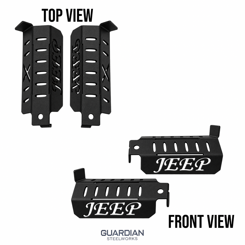 Jeep Text Design Jeep Foot Pegs | Personalized Jeep Wrangler Foot Pegs | Aftermarket Jeep Accessories | Powder Coated Steel | Fits Most Jeeps