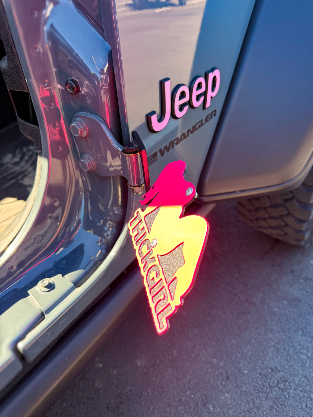 Compatible with Jeep Foot Pegs | Personalized Jeep Wrangler Foot Pegs | Aftermarket Jeep Accessories | Powder Coated Steel | Fits Most Jeeps- Thick Girl