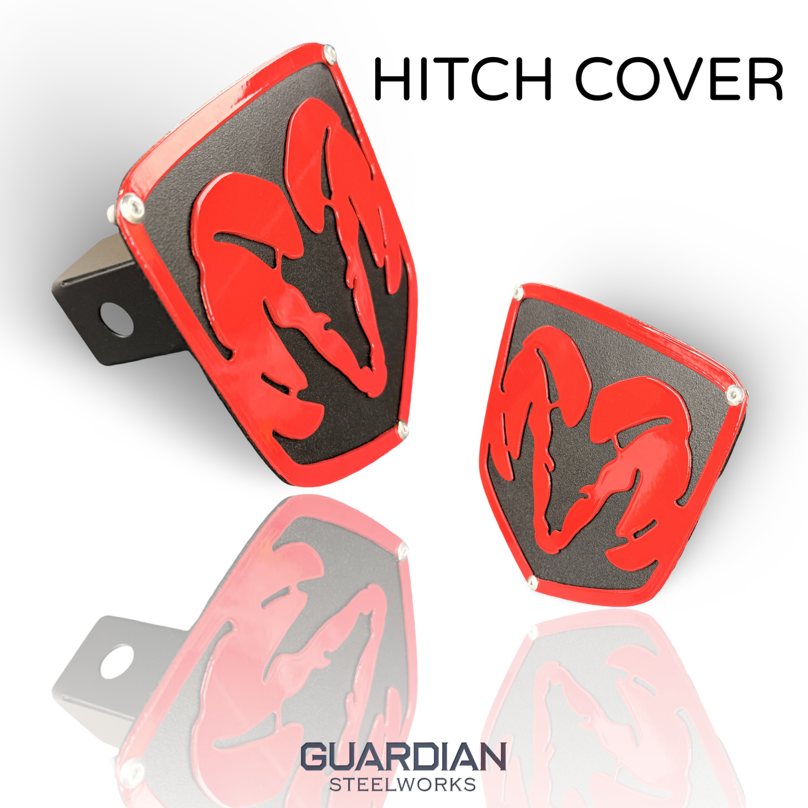 RAM Custom Hitch Cover – Personalized 2” Receiver Cover – Powder Coated Steel – Made to Order