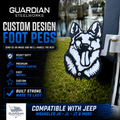 Custom Design Jeep Foot Pegs | Personalized Jeep Wrangler Foot Pegs | Aftermarket Jeep Accessories | Powder Coated Steel | Fits Most Jeeps