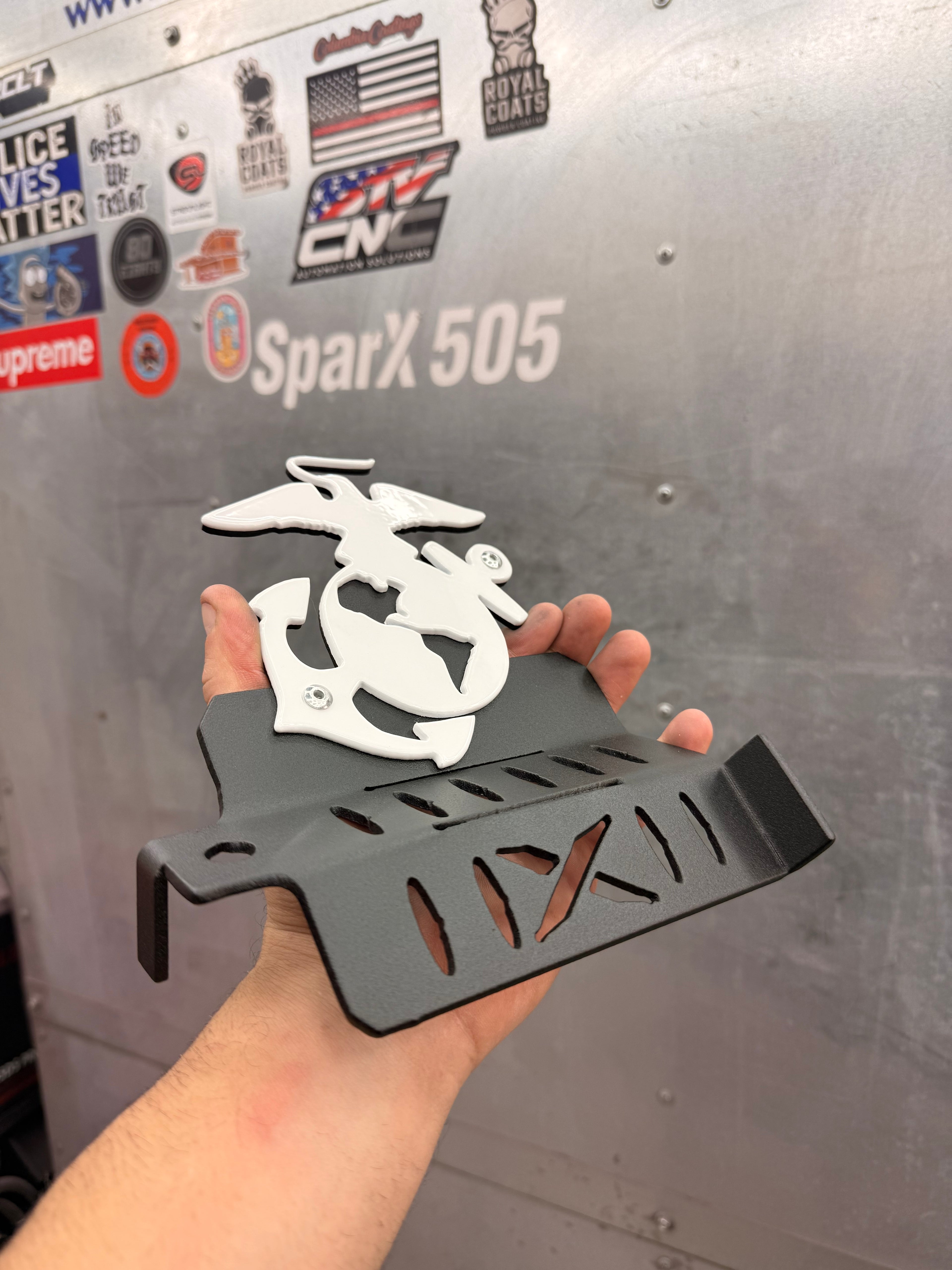 Marines Design Jeep Foot Pegs | Personalized Jeep Wrangler Foot Pegs | Aftermarket Jeep Accessories | Powder Coated Steel | Fits Most Jeeps