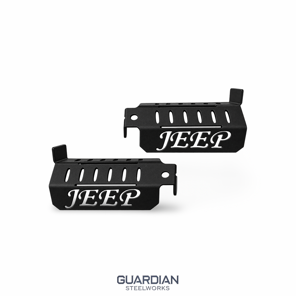 Jeep Text Design Jeep Foot Pegs | Personalized Jeep Wrangler Foot Pegs | Aftermarket Jeep Accessories | Powder Coated Steel | Fits Most Jeeps