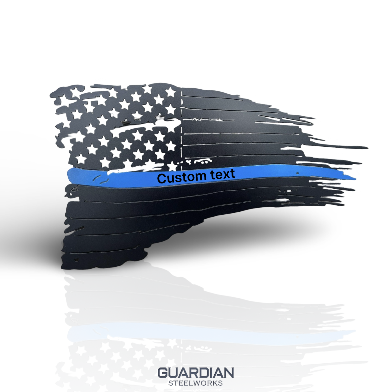 Custom Text Thin Blue Line Flag USA